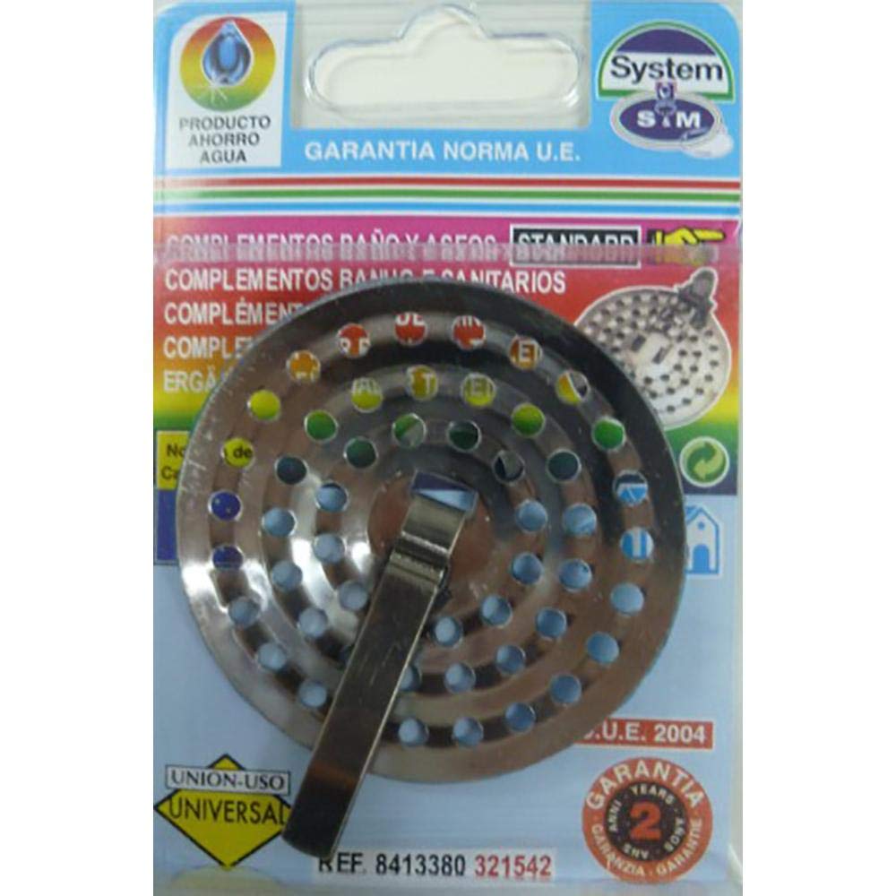 S&M Large Stainless Steel Kitchen Sink Drain Grid with Clamp Ø80 x 50mm