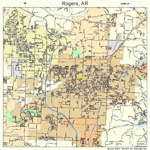 Amazon.com: Large Street &amp; Road Map of Rogers, Arkansas AR - Printed ...