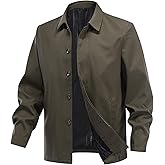 Allthemen Mens Casual Jacket Button Windbreaker Spring Fall Daily Bomber Coat