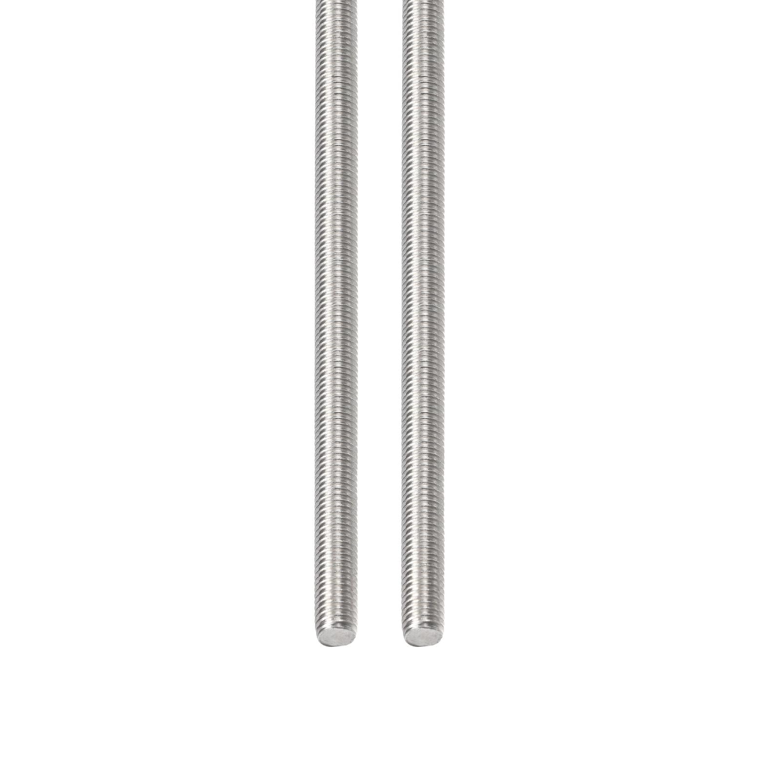 DTGN M8x1.25x250mm(DxPxL) Fully Threaded Rod - 2Pack - Good for Machinery - 304 Stainless Steel Right Hand Thread Rods Bar Studs - Silver