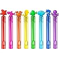 VKTEN 64Pcs Sea Animals Mini Bubble Wands Assortment 8 Colors 8 Styles Party Favors Toys for Kids,Themed Birthday, Wedding, Bath Time, Classroom Prizes Summer Outdoor Gifts for Girls Boys