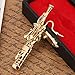 Zerone Instrument Brooch Pins, Gold Plating Copper Bassoon Musical Instrument Bassoon Brooch Pin with Gift Box