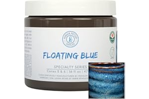 Penguin Pottery - Specialty Series - Floating Blue. Mid Fire Glaze for Clay, Pottery Glaze, Cone 5 and Cone 6 - Ceramic Glaze