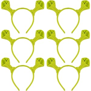 JFBNXB Ogre Ears Outfit, Green Ears Dresss Up for Costume Parties, Halloween, Theater Performances, Dress-Up Party, 6-Pack Mo