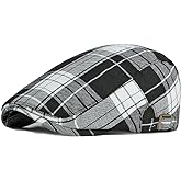 Qianuer Newsboy Hats Adjustable Ivy Flat Cap Gatsby Cabbie Driving Beret for Men Women
