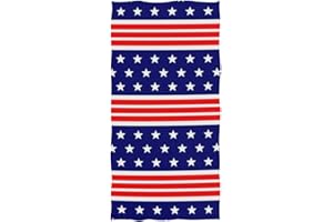 Naanle Chic American Independence Day Stars Stripes 4th of July Pattern Soft Large Hand Towels Multipurpose for Bathroom, Hotel, Gym and Spa (16" x 30")