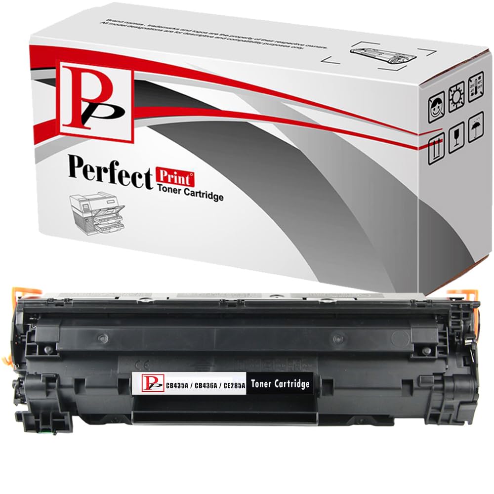 PerfectPrint Compatible Toner Cartridge Replacement for HP / Canon LaserJet P1005 P1006 P1007 P1008 P1009 P1505 P1505N M1120 M1120MFP M1120N M1520 M1522 M1522N M1522NF 35A / 36A and 712 / 713 (Black)
