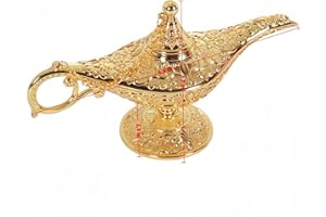 YWHWXB Vintage Aladdin Magic Lamp Genie Collector's Edition,Rare Classic Arabian Props Aladdin Pot and Delicate Gift for Birthday/Party/Wedding Table Decoration (Gold)