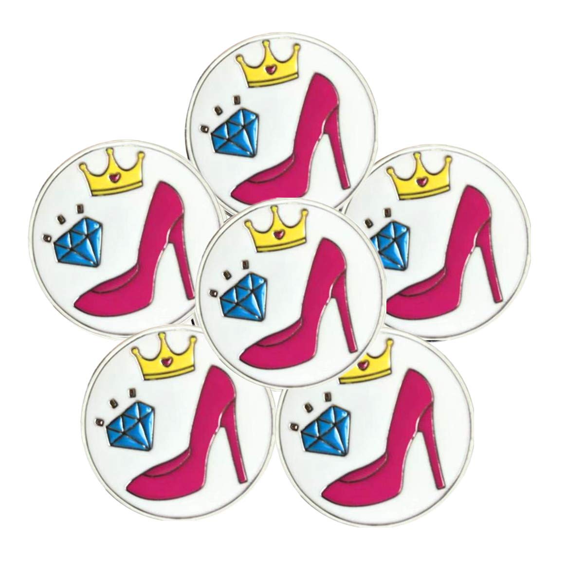 FINGER TEN Golf Ball Marker Blank Value 10 20 Pack with Black Golf Tee Bag, Golf Accessories Ballmarker Magnetic fit Women Men (White)