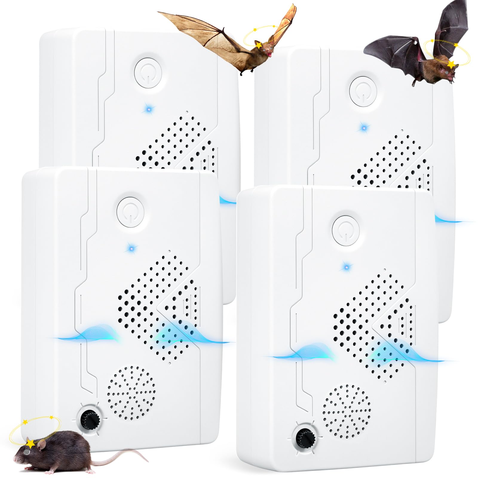 Photo 1 of Jahy2Tech 2025 Upgraded Ultrasonic Bat Repellent Devices for Attic House Porch, Bat Repellent System, Adjustable Bat Exclusion Device Outdoor&Indoor, Friendly to Human and Pet (4Pack)