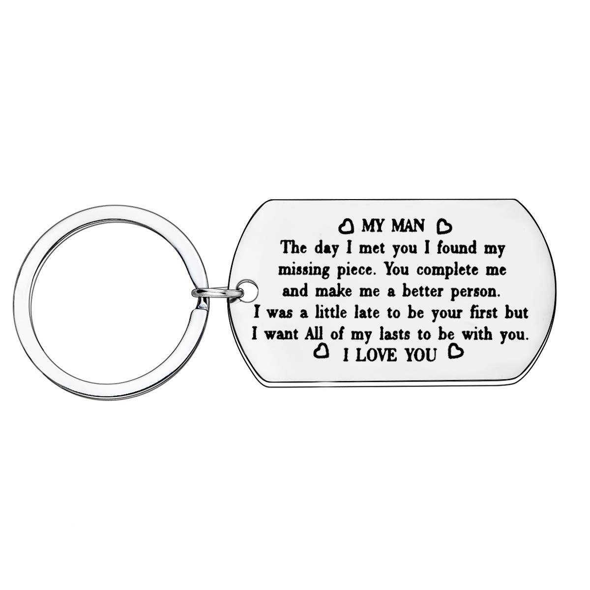 MADHAHEFU Couple Gifts Husband Keychain to My Love Gifts for Her Him BBF Best Friends Birthday Keyring (to My Man)