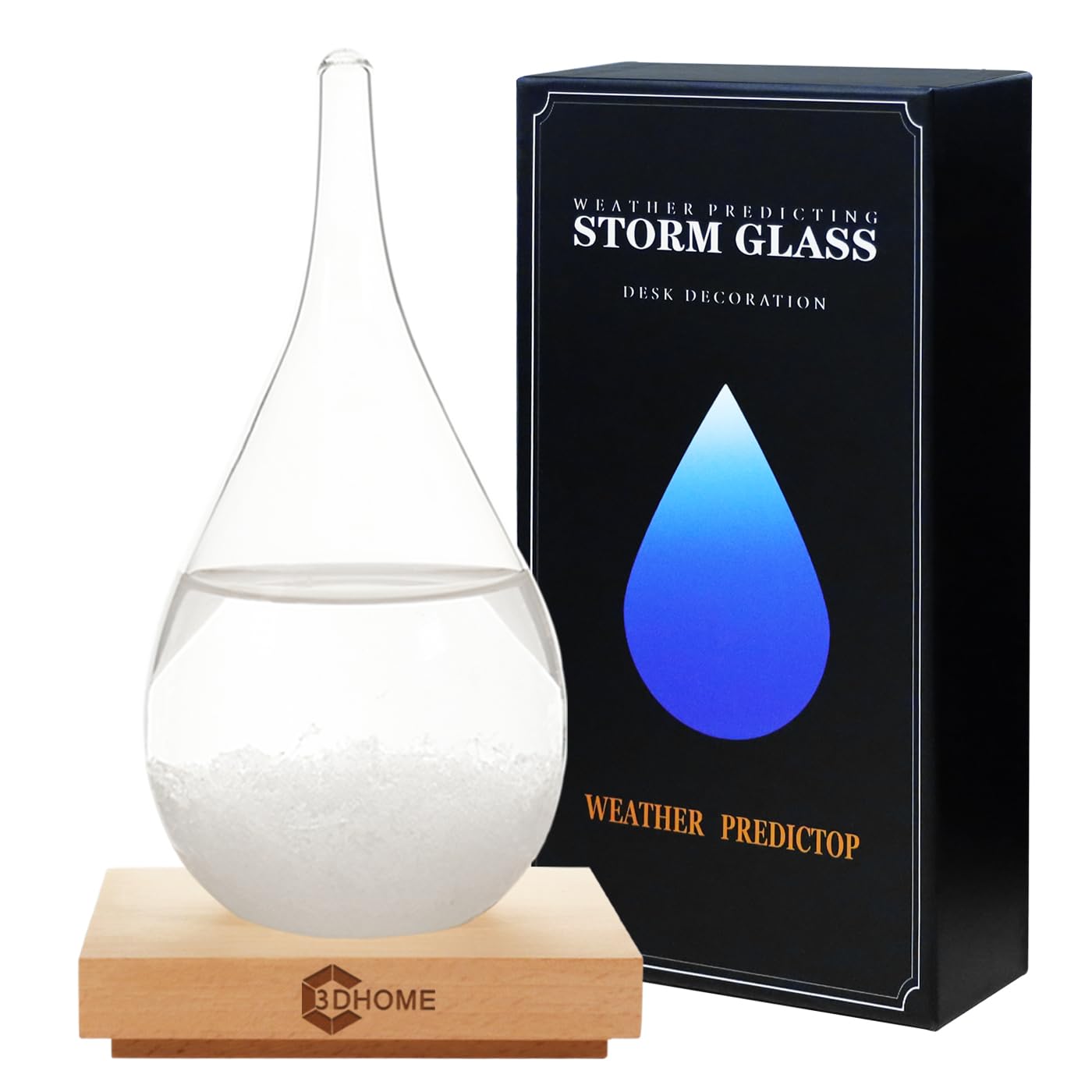 Christmas Gifts Storm Glass Weather Forecaster, Water Drop Weather Predictor Creative Forecast Nordic Style Decorative Weather Glass,Unique Gifts For Women Men(Large)
