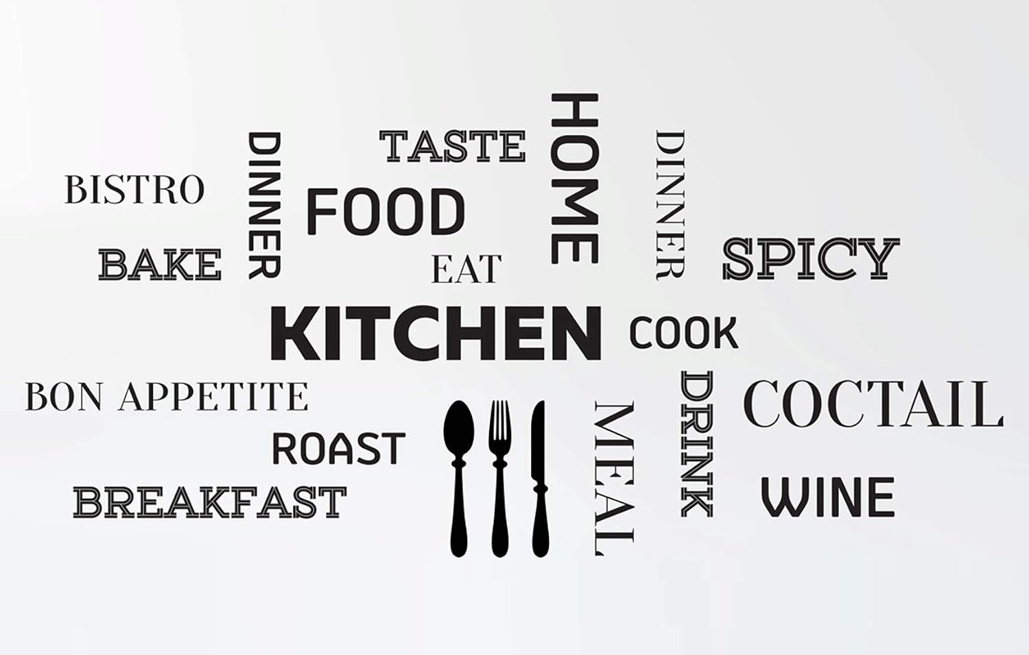 Kitchen Wall Sticker Quote Motivational Lettering Home Wall Decor Vinyl Decal Mural Art Interior Design Living Room Stickers transfers Quotes Family Stencils Decoration Positive Removable Word - Image 5