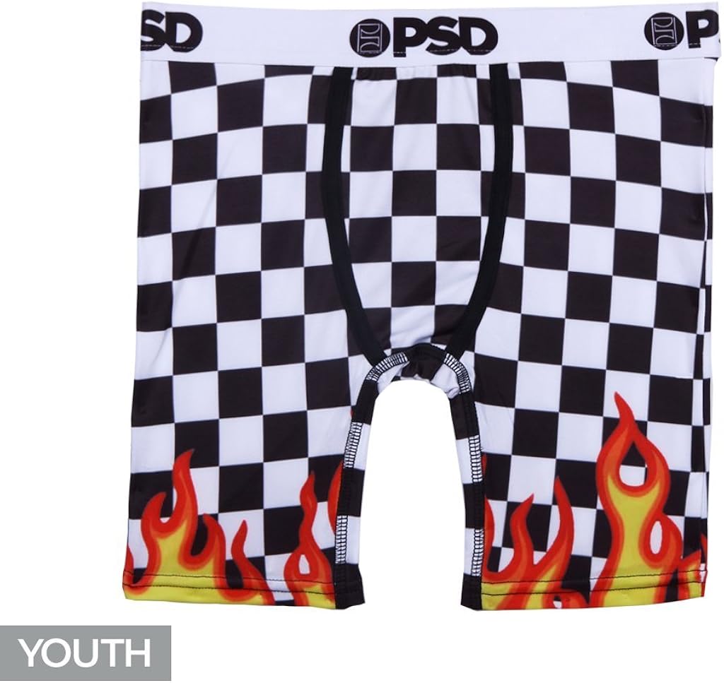 Youth PSD Underwear Youth Checker Flames Athletic Boxer