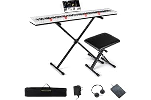 Costzon 88 Key Piano Keyboard, Electric Digital Piano with Stand, Lighted Full Size Sensitive Keys, Headphones, MIDI, Sustain