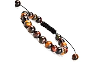 MASSIVE BEADS Natural Healing Power Gemstone Crystal Beads Unisex Adjustable Macrame Bracelets