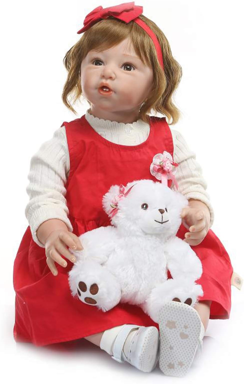 TERABITHIA 31inch 80cm Big Size Reborn Newborn Toddler Princess Girl Doll Crafted in Silicone Vinyl and Stuffed Cloth Body Child Xmas Birthday Gift