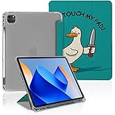 Funny Duck Case Compatible with iPad 9th 8th 7th Generation 10.9 Inch 2021/2019/2018,Funny Cover with Trifold Stand + Pencil Holder for Boys Girls,iPad Pro 11inch 2024