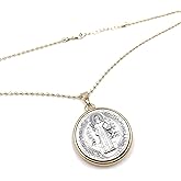St Benedict Necklace Gold Plated Chain 17.2 Inches 45cm Medalla San Benito