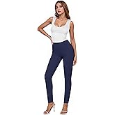 Hybrid & Company Women Stretch Skinny Dress Pants Nylon Ponte Pull On Office Leggings Trousers