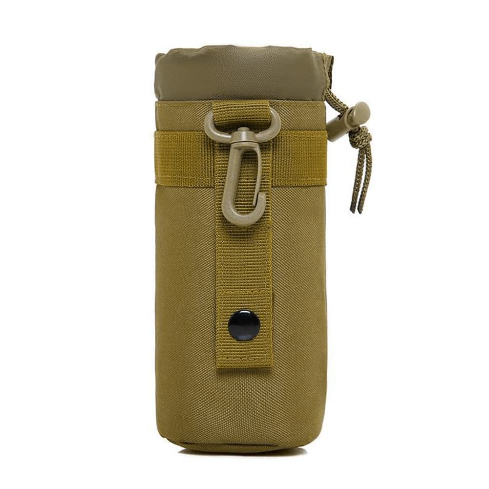 Huntvp Water Bottle Pouch Holder Water Bottle Carrier Bag 900D Nylon Molle Kettle Bag Holder 550ml, Brown