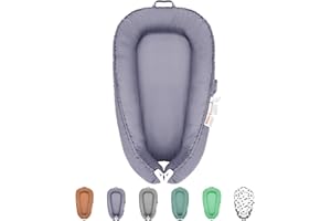 GUQDZOF Baby Lounger - Baby Lounger for Newborn 0-24 Months, Baby Nest Breathable & 100% Cotton Cover Adjustable Portable Infant Lounger, Co Sleeper for Baby in Bed, Baby Essentials and Gifts