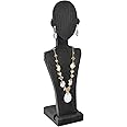 MOOCA Portable Wooden Mannequin Jewelry Stand, Jewelry Display Organizer for Earrings & Multiple Necklace, Black Color
