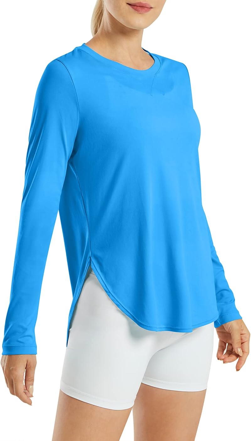 G4Free Women's UPF 50+ Long Sleeve Activewear Shirt Ocean Blue