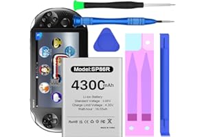 JDIRLDL Ps Vita SP86R Battery,New 4300mAh High Capacity New 0 Cycle Battery Replacement for PS Vita PSV Slim, PCH-2000, PCH-2007 Games with Repair Tool Kit