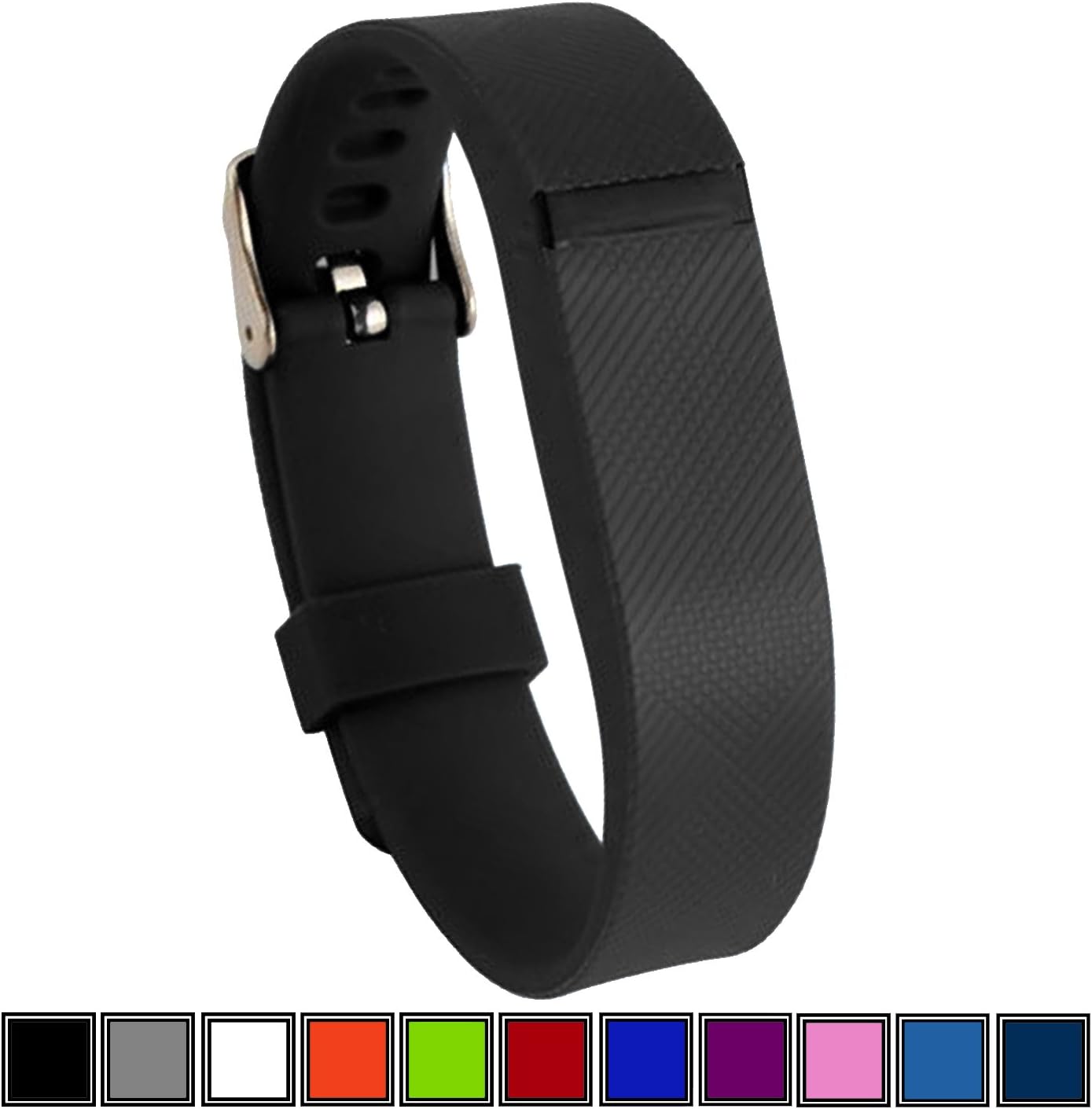DelTex® Black Band/Strap With Secure Adjustable Buckle Fastener For Fitbit Flex Wireless Wristband Bracelet