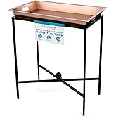 BIRDROCK HOME Butler Tray Table with Removable Top - Large Rectangle Metal Stand for Dessert, Appetizer, Food Platters, Enter