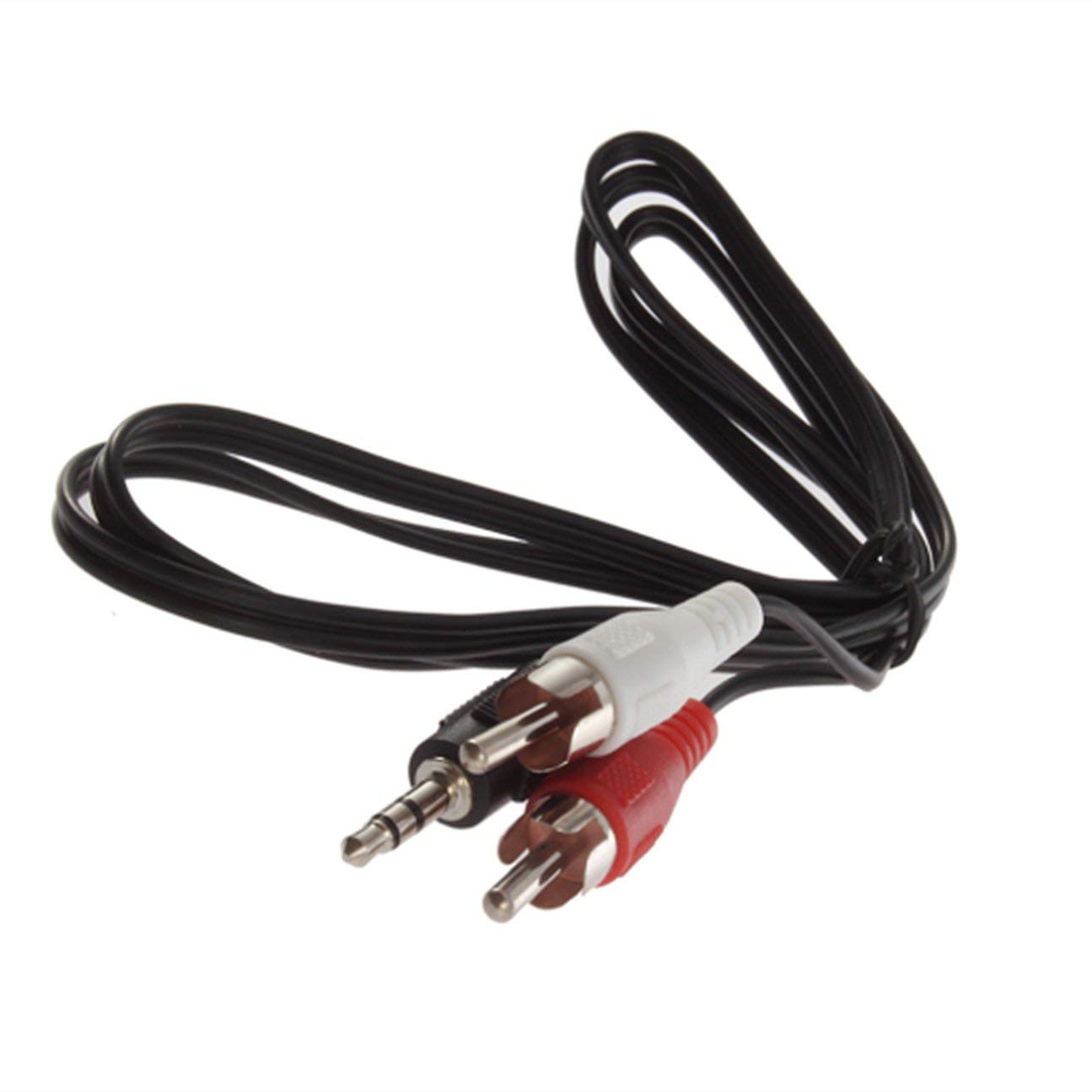 Cavi Jack da 1/8 di pollice da 3,5 mm Jack a 2 RCA maschio Stereo Audio  Auricolare Cuffie con cavo adattatore per sdoppiatore nero urban-earth.co.uk