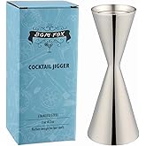 BGM.FOX Polished Finish 304 Stainless Steel Double Jiggers Premium Japanese Style Slim Measuring 1oz / 2oz Jigger with Measurements Inside Cocktail Bar Tools for Bar Home Bartender Party Wine Drink