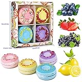 Bath Bombs Gift Set Donut 4pcs Bath Fizzies Donut Bath Salt 4 Fruits Fizzies Spa Bomb Handmade Natural Essential Oils Whitening Moisturize Dry Skin Relaxation Valentine's Day Gift