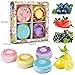 Bath Bombs Gift Set Donut 4pcs Bath Fizzies Donut Bath Salt 4 Fruits Fizzies Spa Bomb Handmade Natural Essential Oils Whitening Moisturize Dry Skin Relaxation Valentine's Day Gift