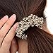 Polytree 3pcs Women's Girls Fashion Pearl Hair Band Ponytail Holder (Black Khaki White 3pcs)