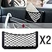 RED Shield Black Car Net Storage Pocket Organizer for Cellphone, Wallet, Keys, Pens and More [2 PK]