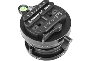 SUNWAYFOTO LB-90R+SDC-75 360°Tripod Leveling Base Head with Arca Swiss Clamp for Rifle,55 lbs（25kg） Load Capacity