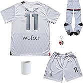 BIRDBOX Youth Sportswear Milan Christian Pulisic 11 Kids Home Red Soccer Jersey/Shorts Bag Keychain Football Socks Set