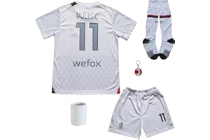 BIRDBOX Youth Sportswear Milan Christian Pulisic 11 Kids Home Red Soccer Jersey/Shorts Bag Keychain Football Socks Set