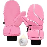 YUHAN PRETTY Kids Mittens Girls Boys Winter Waterproof Windproof Warm Fleece Thermal Snow Gloves for Cold Weather 3-6 Years