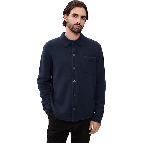Amazon.com: Vince Mens SHIRT JKT, BLACK/MED H GREY, X-SMALL