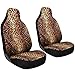 OxGord® 2pc Set Leopard Animal Print Integrated High Back Bucket Seat Covers, Universal Fit for Car, SUV, Van & Trucks - Front Driver & Passenger Seats - Lion Orange