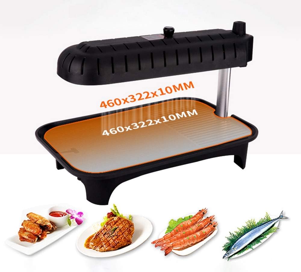 review 3D Infrared Electric BBQ Table Top Grill,Family Health Grill,Non-Stick Plates,Intelligent Constant Temperature Design,1400W