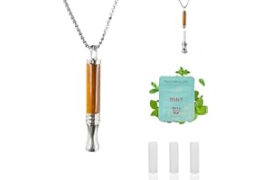 VERORAL Anxiety Breathing Necklace with Resistance, Quit Smoking Necklace with Mint Filter, Tiger Eye Stone Quit Vaping Tool with Air Filter, Anxiety Relief Breathing Tool
