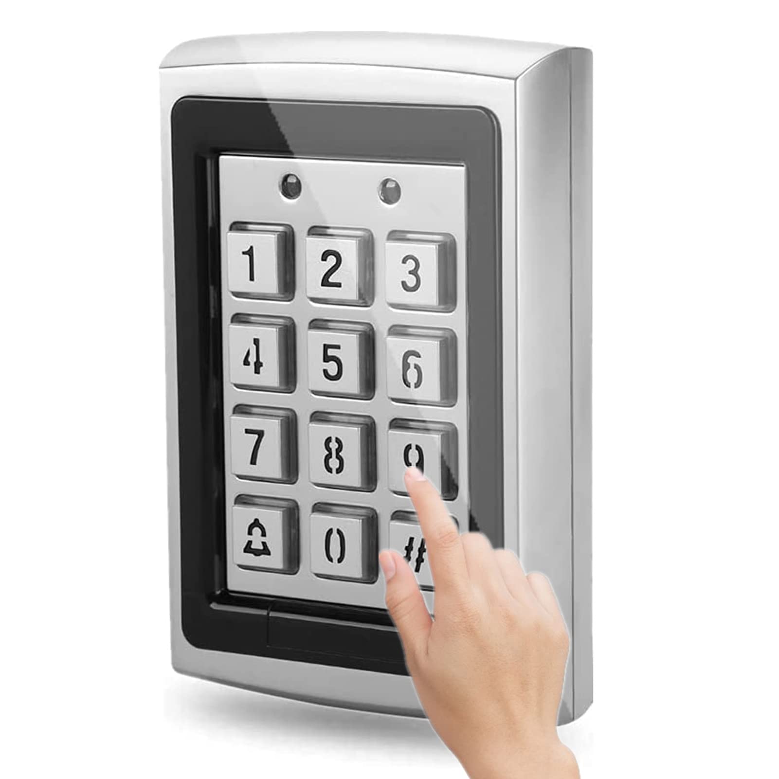 Metal Access Control Keypad, RFID 125KHz Standalone Door Access Control with Blue Backlight Keypad Support 1000 Users for Apartment Company Warehouse Garage (Silver)