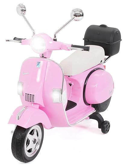 Actionbikes Motors Kinder Elektroroller Vespa PX150 - Lizenziert - 2x18 Watt Motor - Eva Vollgummi Reifen (Pink)