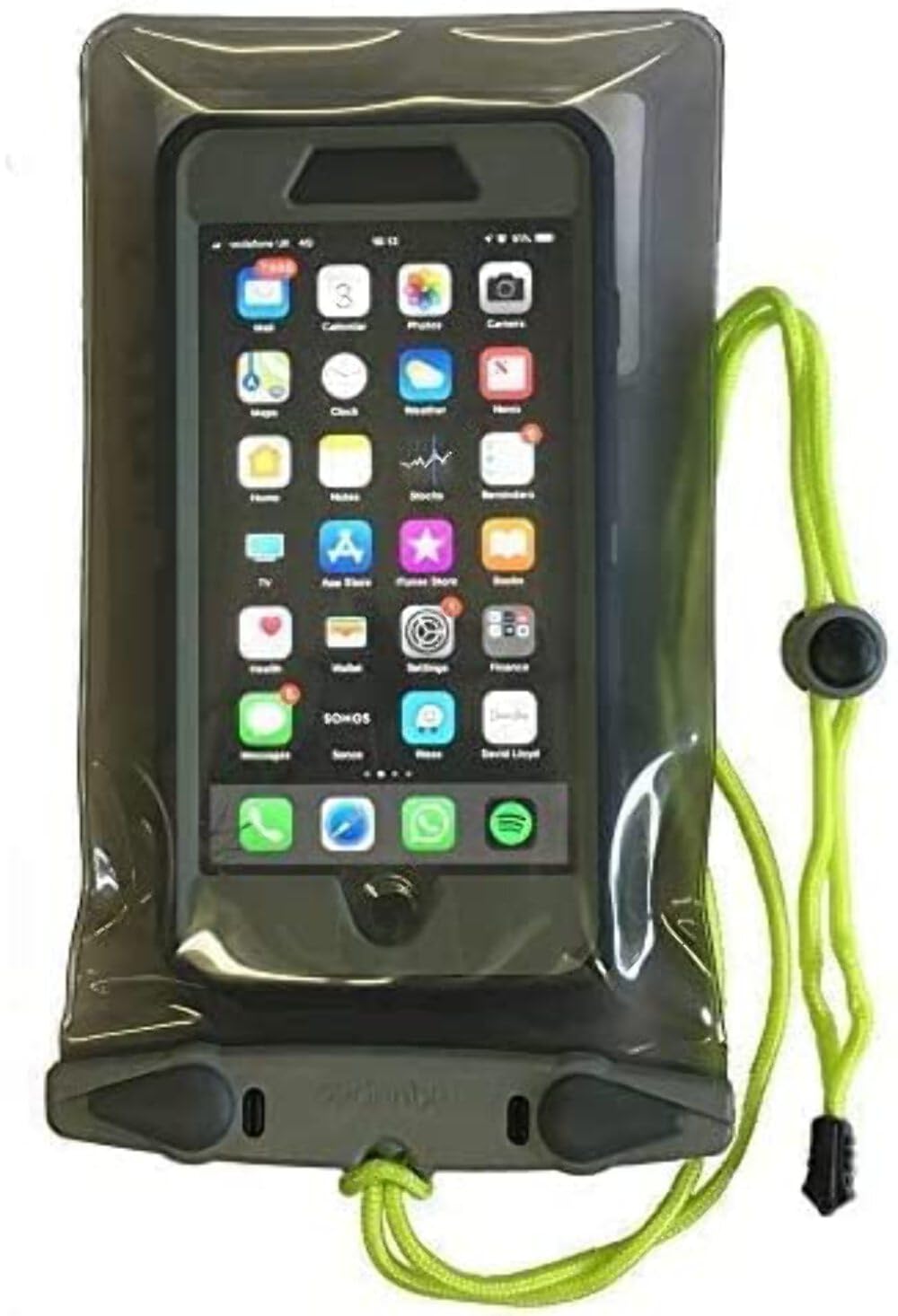 Aquapac Waterproof Phone Case, Medium, Grey, Lanyard, iPhone and Android, Made in The UK, Hiking, Mountain Biking, Running Accessory, Floating, 5 Year Warranty. IPX8 certified to 30 ft deep. — image 1