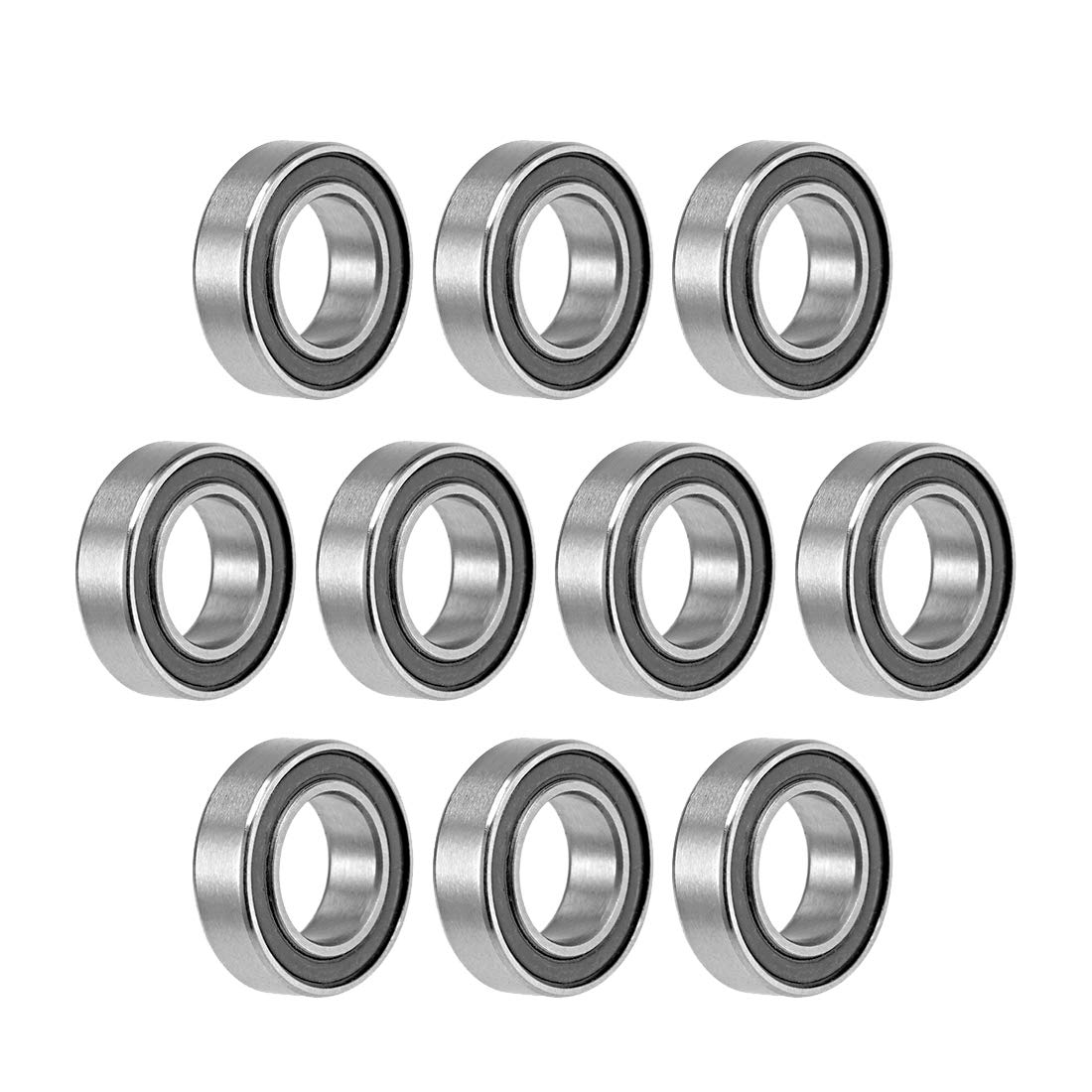sourcing map MR148-2RS Deep Groove Ball Bearings 8mm Inner Dia 14mm OD 4mm Bore Double Sealed Chrome Steel Z2 10pcs