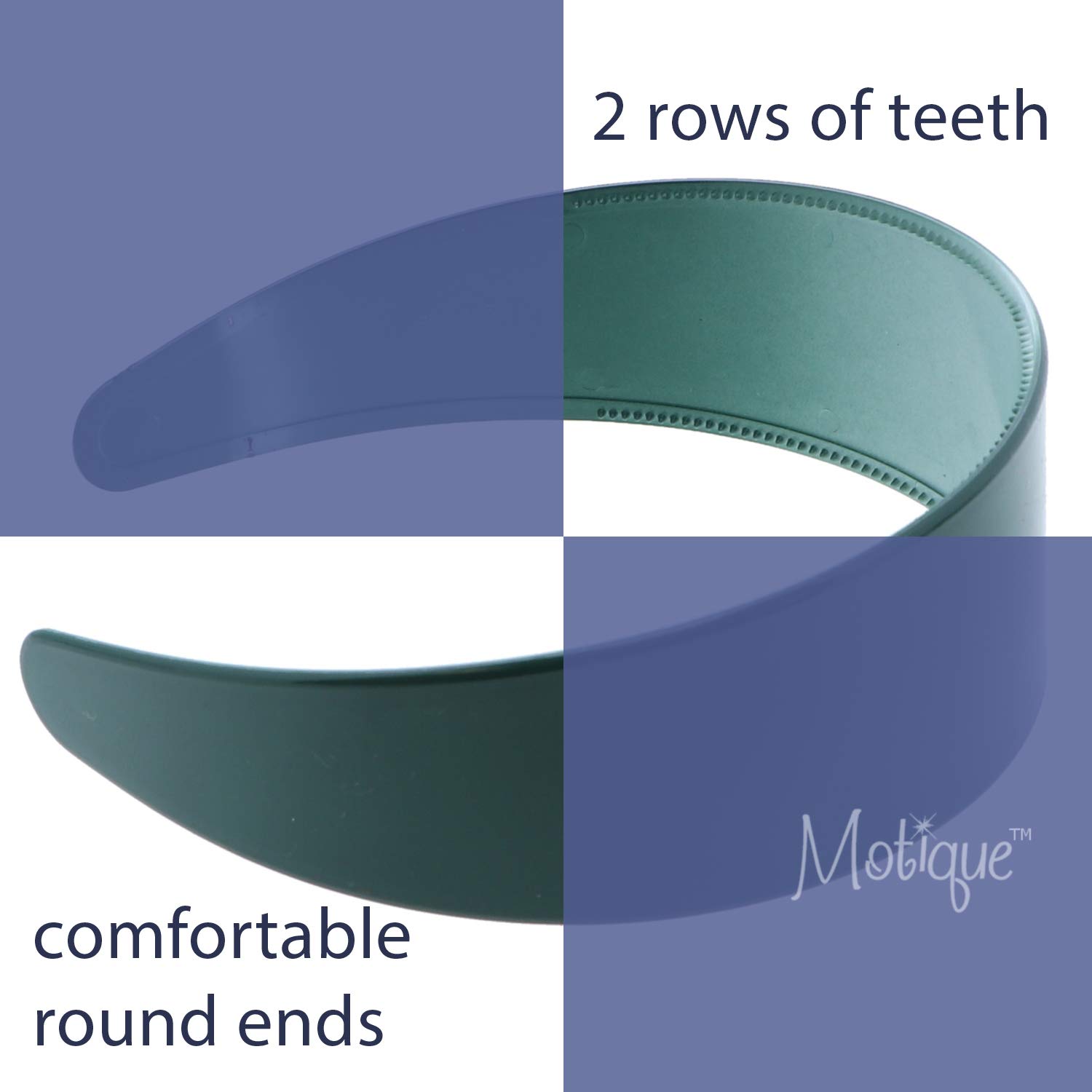 White 2 Inch Hard Plastic Headband with Teeth Women and Girls wide Hair band (Motique Accessories): Beauty